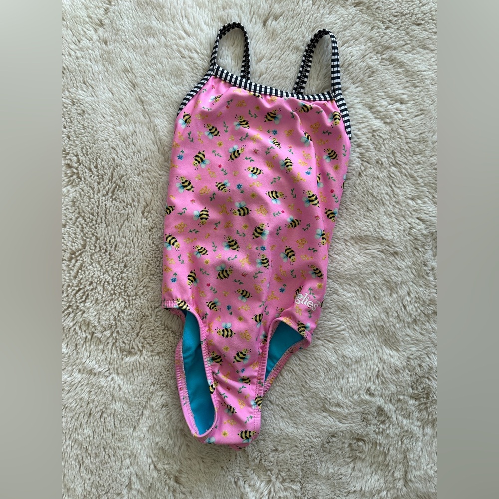 Pink Bee Print Swimsuit Uglies Sz 10